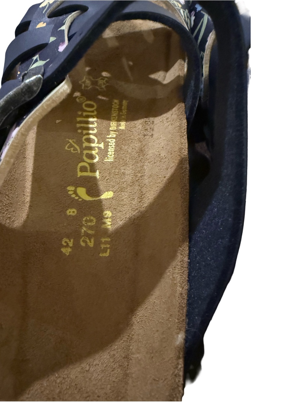 NWOT Birkenstock Papillio Pisa Floral Sandals Navy Strappy Comfort Size 42 (11) - Picture 8 of 9